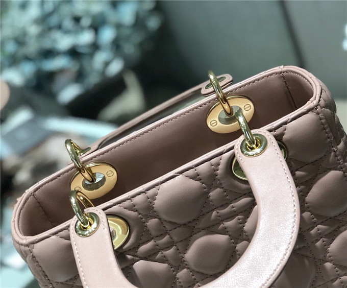 原單Dior戴妃包仿迪奧女士手提包小羊皮斜跨包新款4格徽章戴妃包豆沙粉￥1680.00的图片-高仿迪奧包包DIOR、高仿迪奧女包DIOR