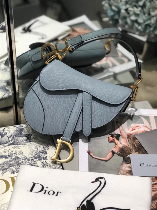 原單Dior馬鞍包仿迪奧女包2019新款手提小包Saddle Bag小號馬鞍包霧霾藍￥1480.00