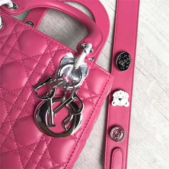 高端復刻Dior戴妃包女士手提包小羊皮手提斜跨包2017新款迪奧徽章戴妃包￥1680.00的图片-高仿迪奧包包DIOR、高仿迪奧女包DIOR