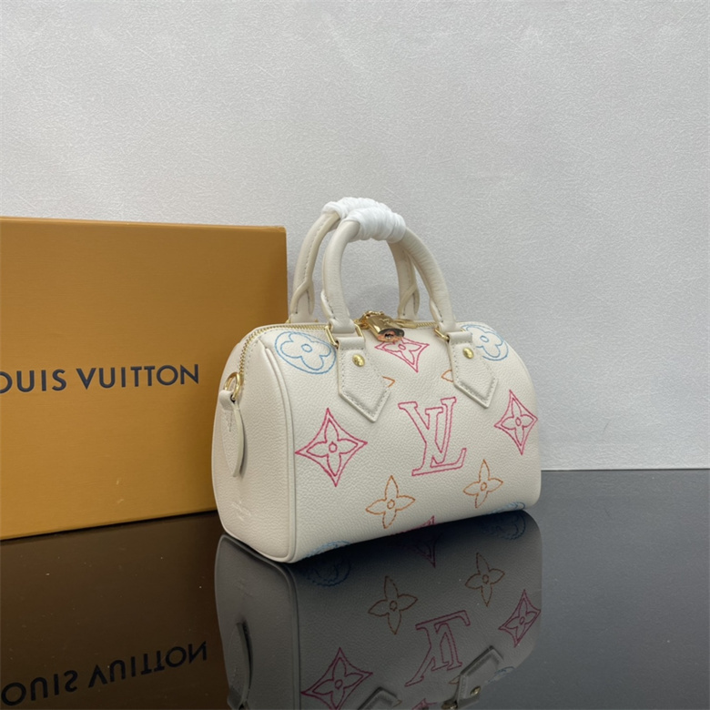 高仿LV路易威登女士手提斜挎包全皮枕頭包speedy繫列 M46667米白￥1280.00的图片-高仿LV包包、高仿lv女包