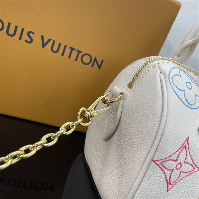 高仿LV路易威登女士手提斜挎包全皮枕頭包speedy繫列 M46667米白￥1280.00的图片-高仿LV包包、高仿lv女包