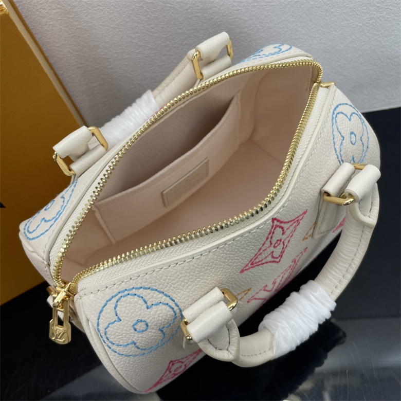 高仿LV路易威登女士手提斜挎包全皮枕頭包speedy繫列 M46667米白￥1280.00的图片-高仿LV包包、高仿lv女包