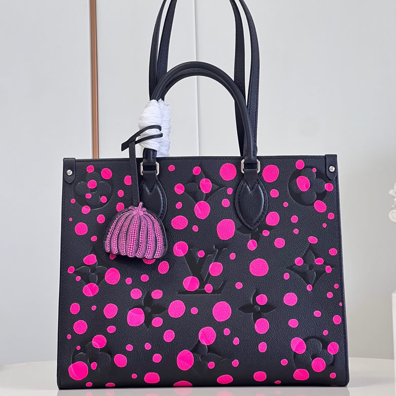 頂級原單lv女包路易威登再度攜手草間彌生 M46418玫紅圓點￥1480.00的图片-高仿LV包包、高仿lv女包