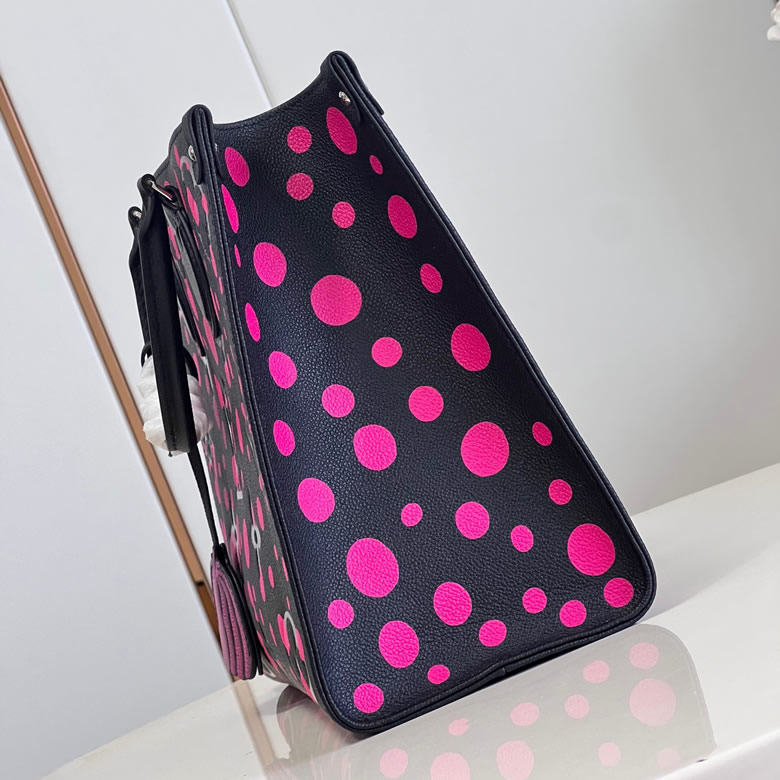 頂級原單lv女包路易威登再度攜手草間彌生 M46418玫紅圓點￥1480.00的图片-高仿LV包包、高仿lv女包