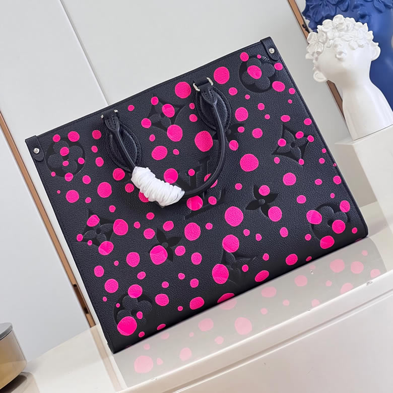 頂級原單lv女包路易威登再度攜手草間彌生 M46418玫紅圓點￥1480.00的图片-高仿LV包包、高仿lv女包