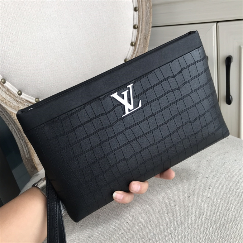 2022最新款式LV進口鹿皮紋花皮男士手拿包 9849-4￥1280.00的图片-高仿LV包包、高仿lv錢包