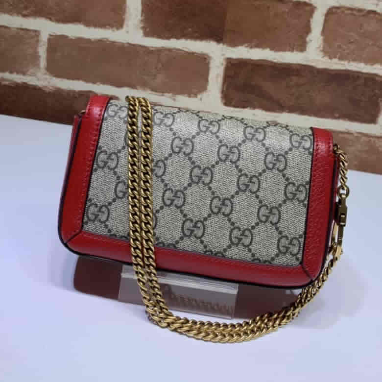 GUCCI古馳GG Marmont繫列超迷妳手袋 476433啡紅￥1280.00的图片-高仿古奇包包Gucci、高仿古奇女包Gucci