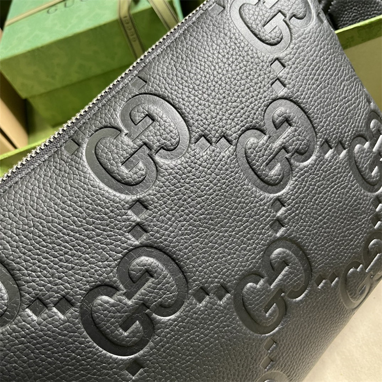 原單古奇女士斜挎超級雙G中號郵差包Gucci 696009 AABY7 1000黑￥1280.00的图片-高仿古奇包包Gucci、高仿古奇女包Gucci