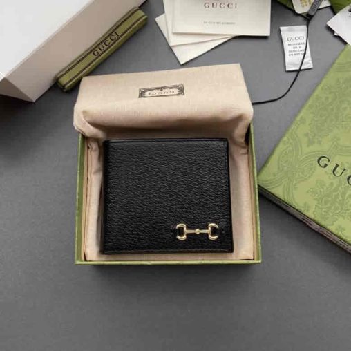 GUCCI古馳23年春夏男士飾馬銜扣雙摺錢包 700462￥680.00