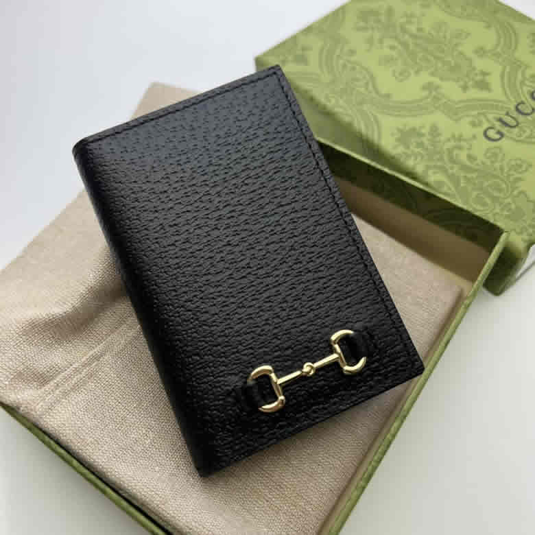 原單GUCCI古馳飾馬銜扣卡片夾703214￥980.00