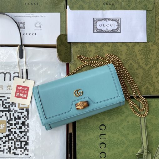 高仿古奇新款鏈條錢包採用別致的竹節鎖扣 658243￥1280.00