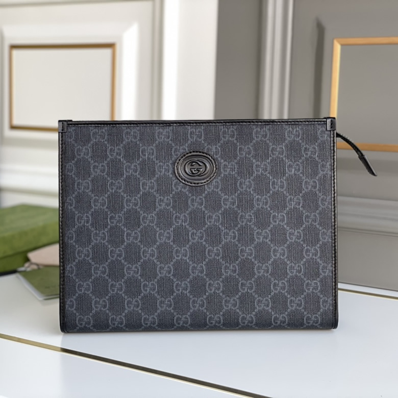 GUCCI包包古馳男士新品互扣式雙G手拿包化妝包672956￥980.00的图片-高仿古奇包包Gucci、高仿古奇錢包Gucci