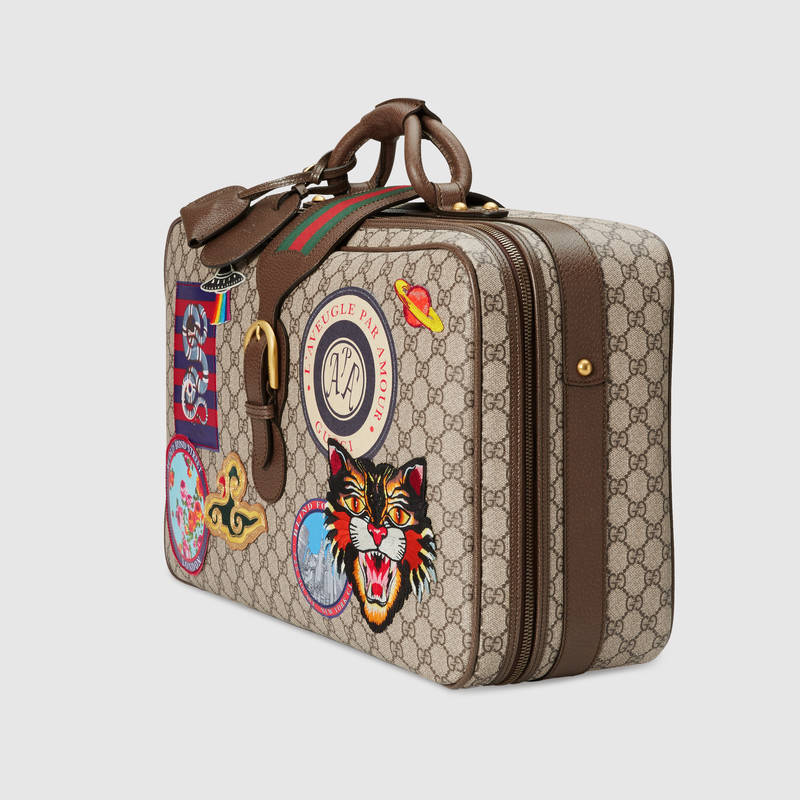 原單424501 Gucci古馳Courrier繫列GG Supreme帆佈行李箱￥2480.00的图片-高仿古奇包包Gucci、高仿古奇旅行袋/行李箱Gucci