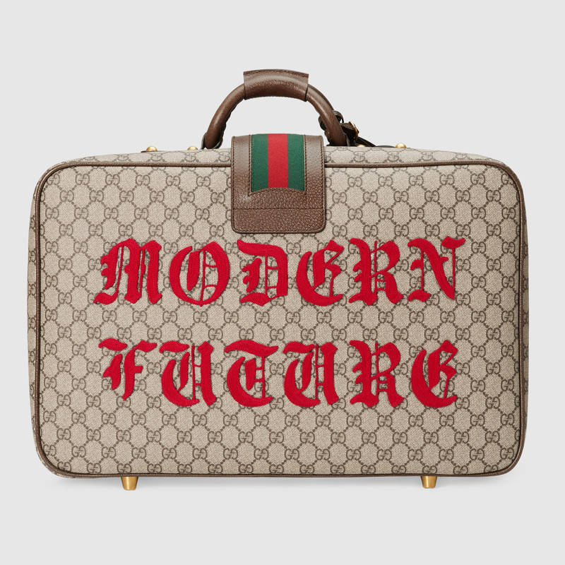 原單424501 Gucci古馳Courrier繫列GG Supreme帆佈行李箱￥2480.00的图片-高仿古奇包包Gucci、高仿古奇旅行袋/行李箱Gucci
