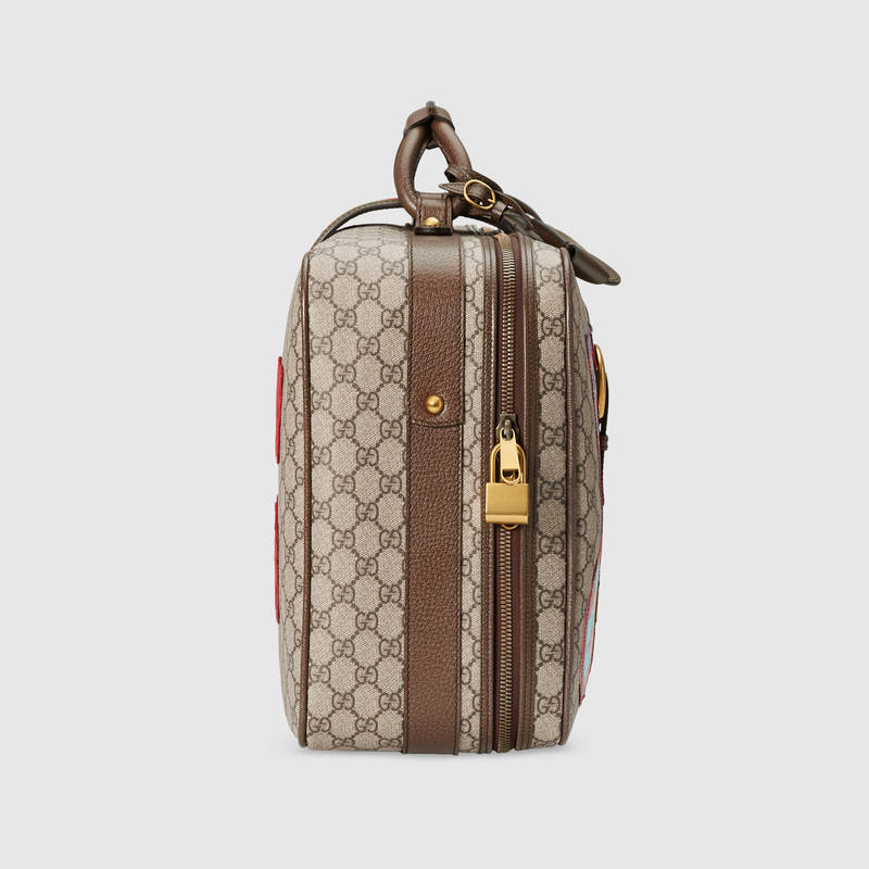 原單424501 Gucci古馳Courrier繫列GG Supreme帆佈行李箱￥2480.00的图片-高仿古奇包包Gucci、高仿古奇旅行袋/行李箱Gucci