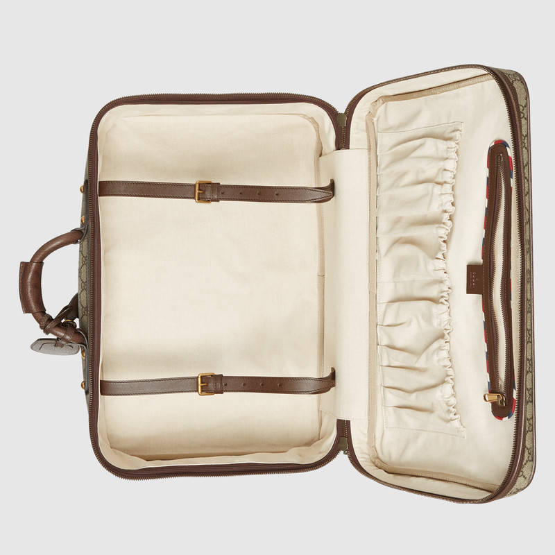 原單424501 Gucci古馳Courrier繫列GG Supreme帆佈行李箱￥2480.00的图片-高仿古奇包包Gucci、高仿古奇旅行袋/行李箱Gucci