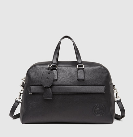 原單322055古馳黑色真皮便攜式旅行包Gucci旅行袋￥2480.00的图片-高仿古奇包包Gucci、高仿古奇旅行袋/行李箱Gucci