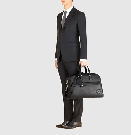 原單322055古馳黑色真皮便攜式旅行包Gucci旅行袋￥2480.00的图片-高仿古奇包包Gucci、高仿古奇旅行袋/行李箱Gucci