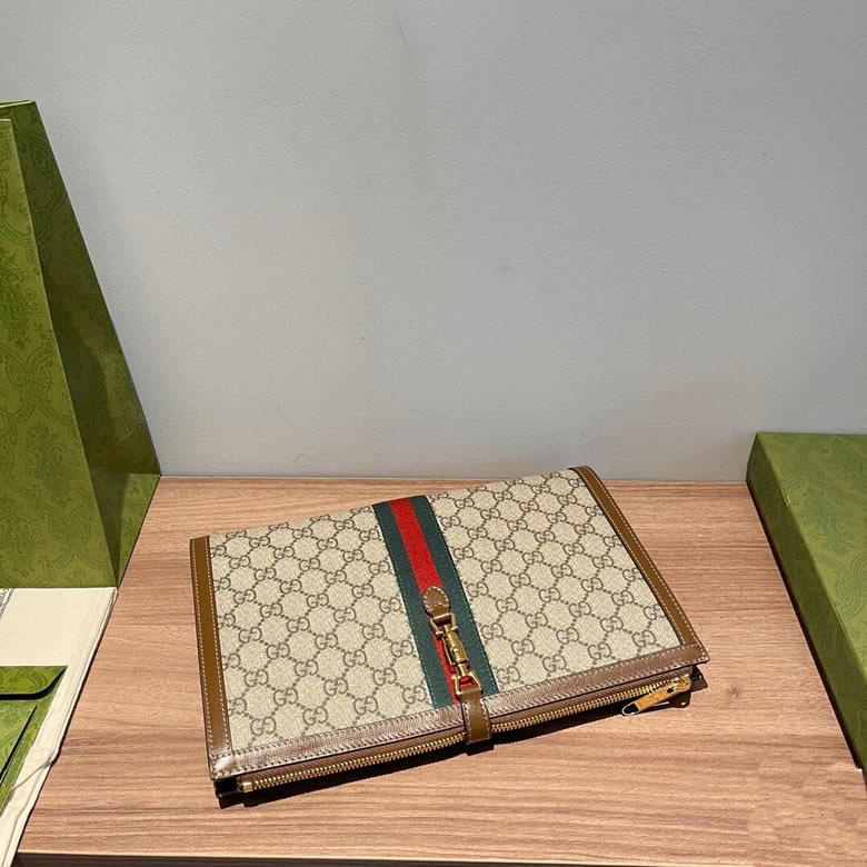 原單古奇拉鏈手拿包647332啡棕￥980.00的图片-高仿古奇包包Gucci、高仿古奇錢包Gucci