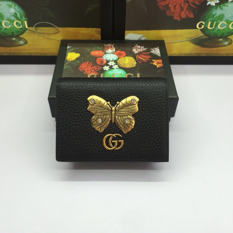 精仿Gucci零錢包蝴蝶裝飾皮革卡片夾499361黑色￥880.00的图片-高仿古奇包包Gucci、高仿古奇錢包Gucci