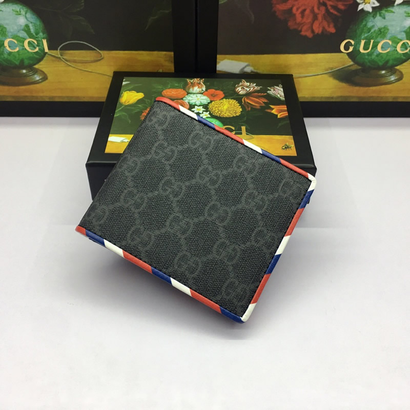 高仿古馳GUCCI錢包男士老虎頭貼花圖案帆布短款錢夾496333黑色￥980.00的图片-高仿古奇包包Gucci、高仿古奇錢包Gucci