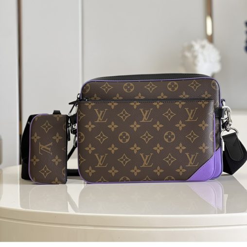 高仿lv男士郵差包Monogram Macassar 帆佈塑造靈活構型 M46266￥1480.00