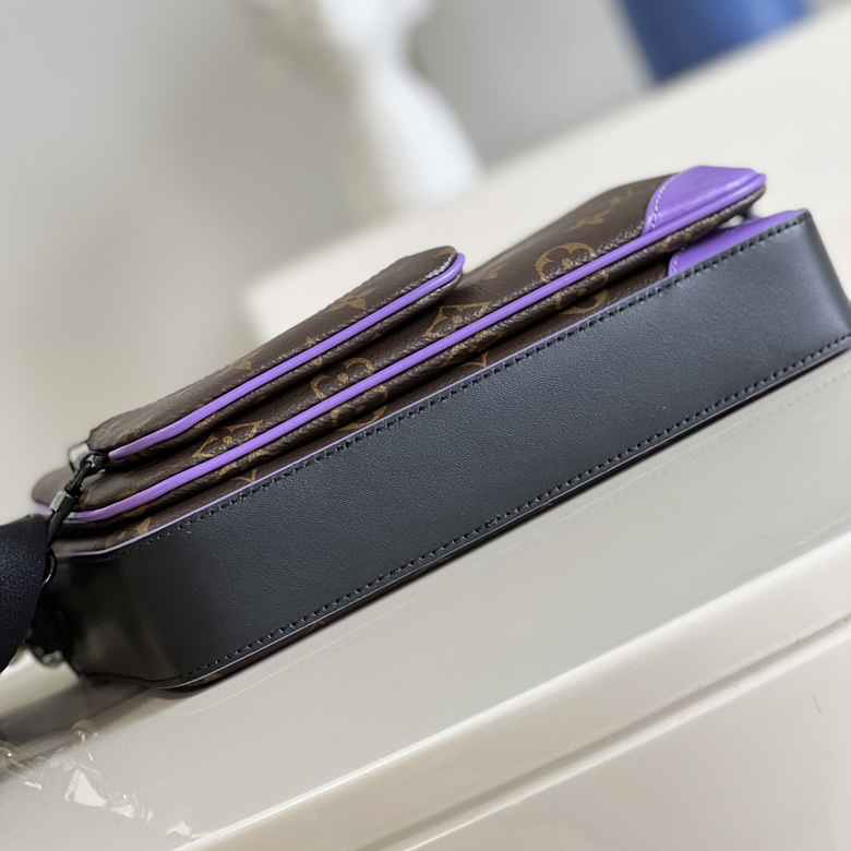 高仿lv男士郵差包Monogram Macassar 帆佈塑造靈活構型 M46266￥1480.00的图片-高仿LV包包、高仿lv男包