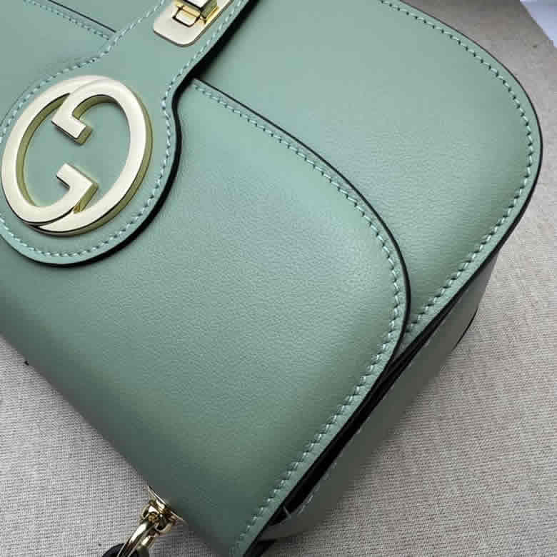 GUCCI古馳Blondie繫列手提包735101綠￥1280.00的图片-高仿古奇包包Gucci、高仿古奇女包Gucci