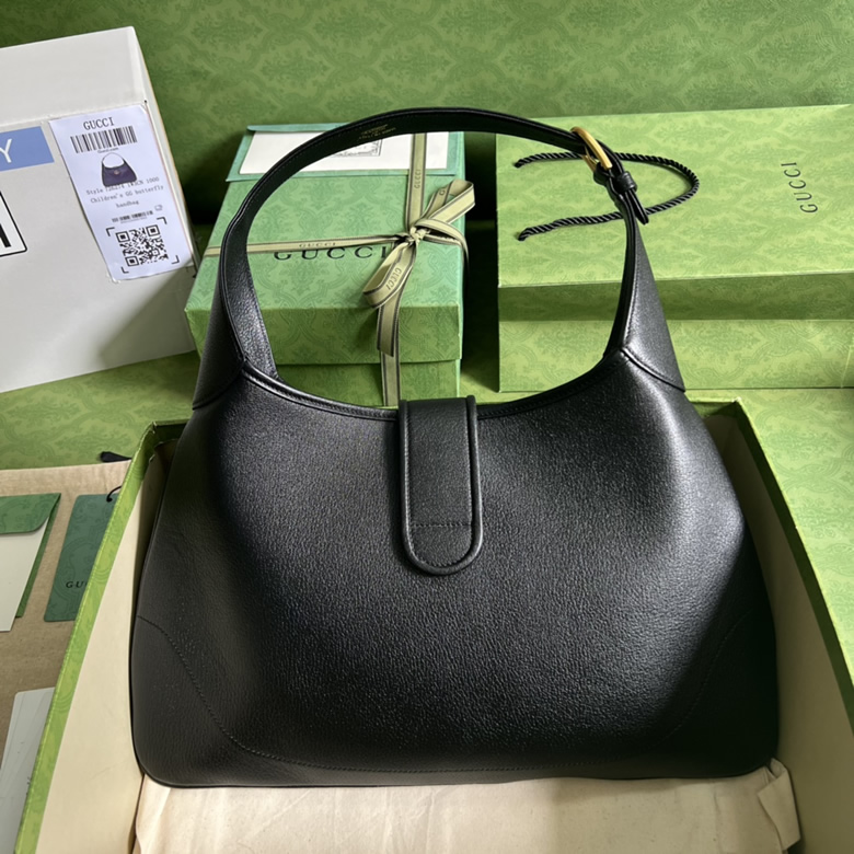 GUCCI/古馳中號新月造型肩背包726274黑色皮革￥1880.00的图片-高仿古奇包包Gucci、高仿古奇女包Gucci
