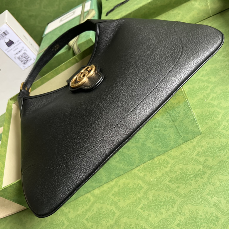 GUCCI/古馳中號新月造型肩背包726274黑色皮革￥1880.00的图片-高仿古奇包包Gucci、高仿古奇女包Gucci