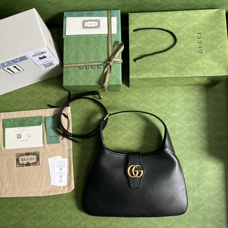 GUCCI/古馳中號新月造型肩背包726274黑色皮革￥1880.00的图片-高仿古奇包包Gucci、高仿古奇女包Gucci