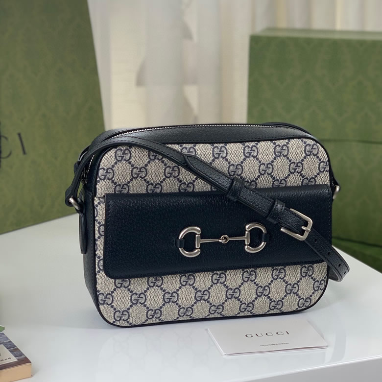 Gucci馬銜扣1955繫列小號手袋Gucci郵差包 645454海藍色￥１４８０．００的图片-高仿古奇包包Gucci、高仿古奇女包Gucci