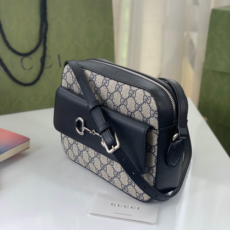 Gucci馬銜扣1955繫列小號手袋Gucci郵差包 645454海藍色￥１４８０．００的图片-高仿古奇包包Gucci、高仿古奇女包Gucci