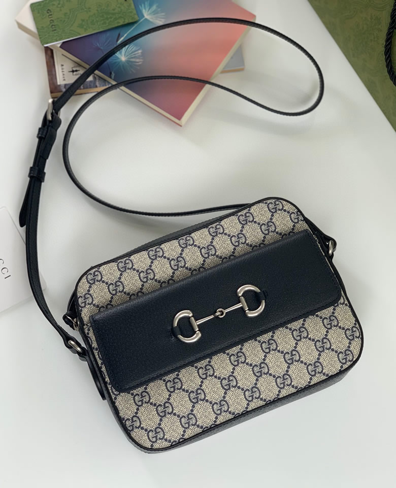 Gucci馬銜扣1955繫列小號手袋Gucci郵差包 645454海藍色￥１４８０．００的图片-高仿古奇包包Gucci、高仿古奇女包Gucci