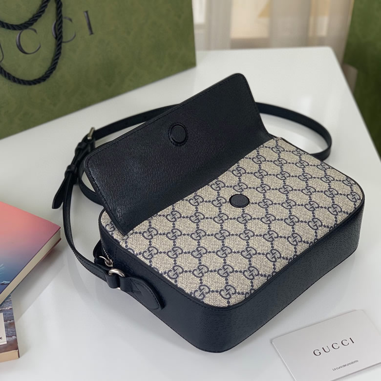 Gucci馬銜扣1955繫列小號手袋Gucci郵差包 645454海藍色￥１４８０．００的图片-高仿古奇包包Gucci、高仿古奇女包Gucci