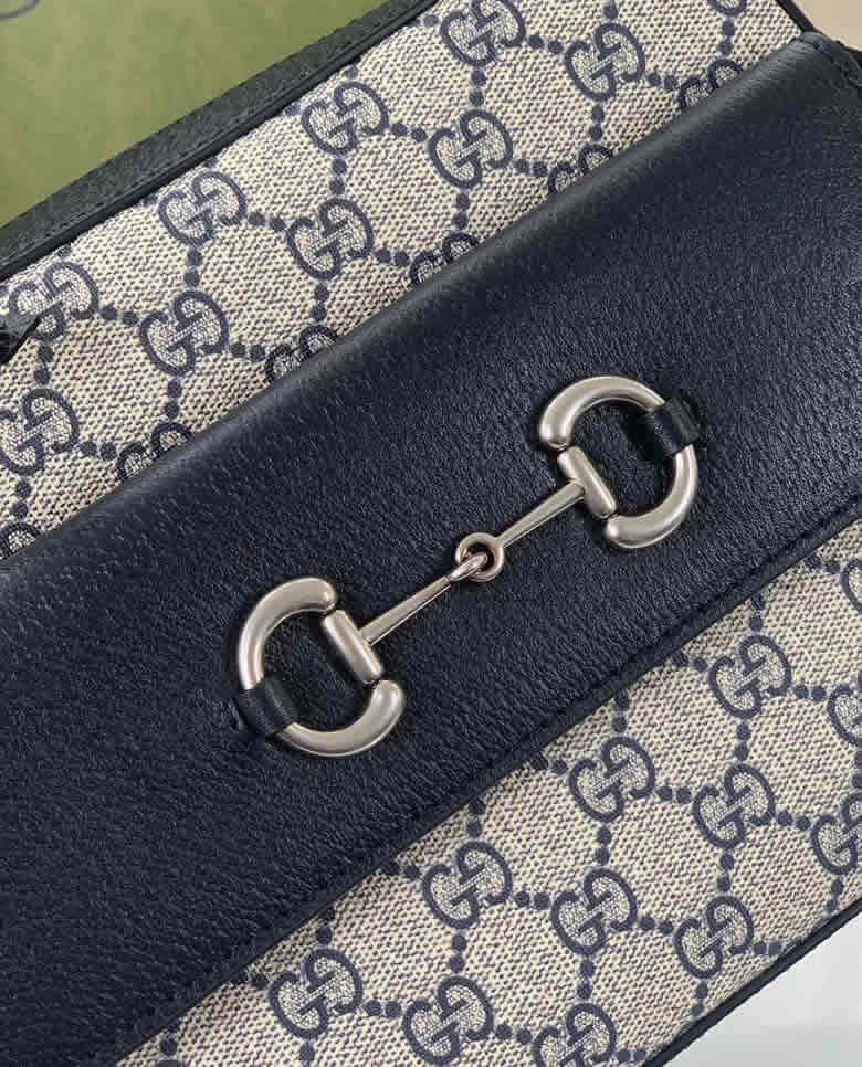 Gucci馬銜扣1955繫列小號手袋Gucci郵差包 645454海藍色￥１４８０．００的图片-高仿古奇包包Gucci、高仿古奇女包Gucci