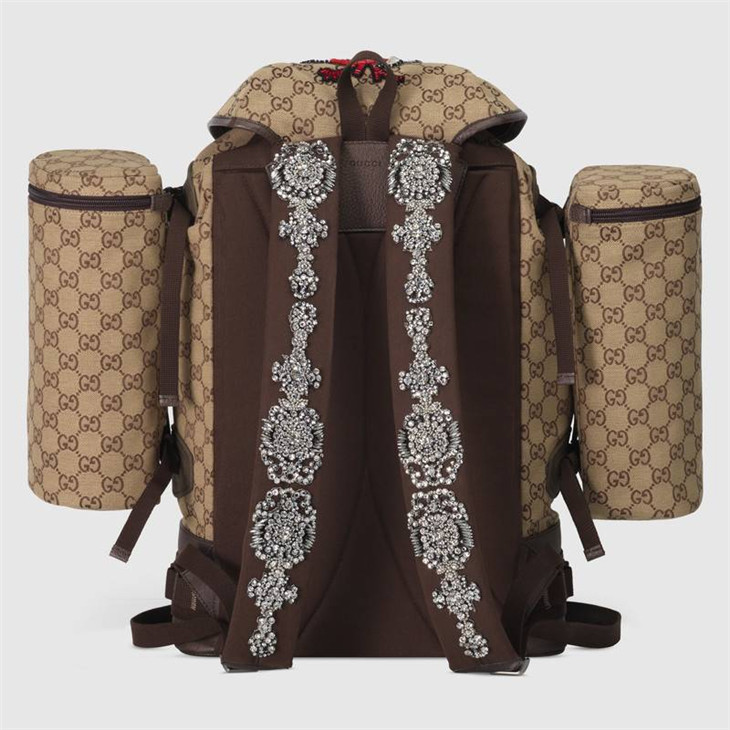 原單562911 Gucci絲線提花大號古馳男士雙背包駝色￥1880.00的图片-高仿古奇包包Gucci、高仿古奇男包Gucci