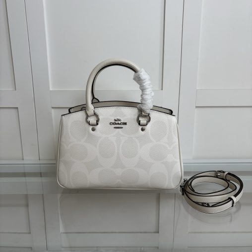 高仿包COACH/蔻馳奧萊女士老花SAVANNAH小號CARRYALL手提斜挎包