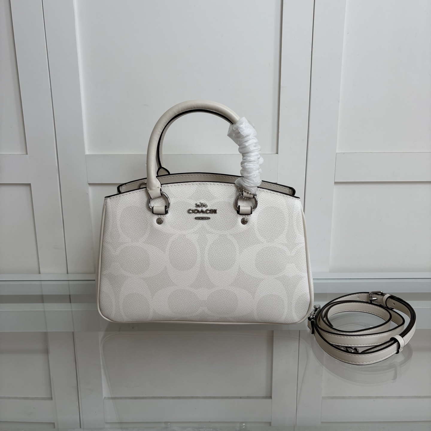 高仿包COACH/蔻馳奧萊女士老花SAVANNAH小號CARRYALL手提斜挎包的图片-高仿蔻馳包包coach