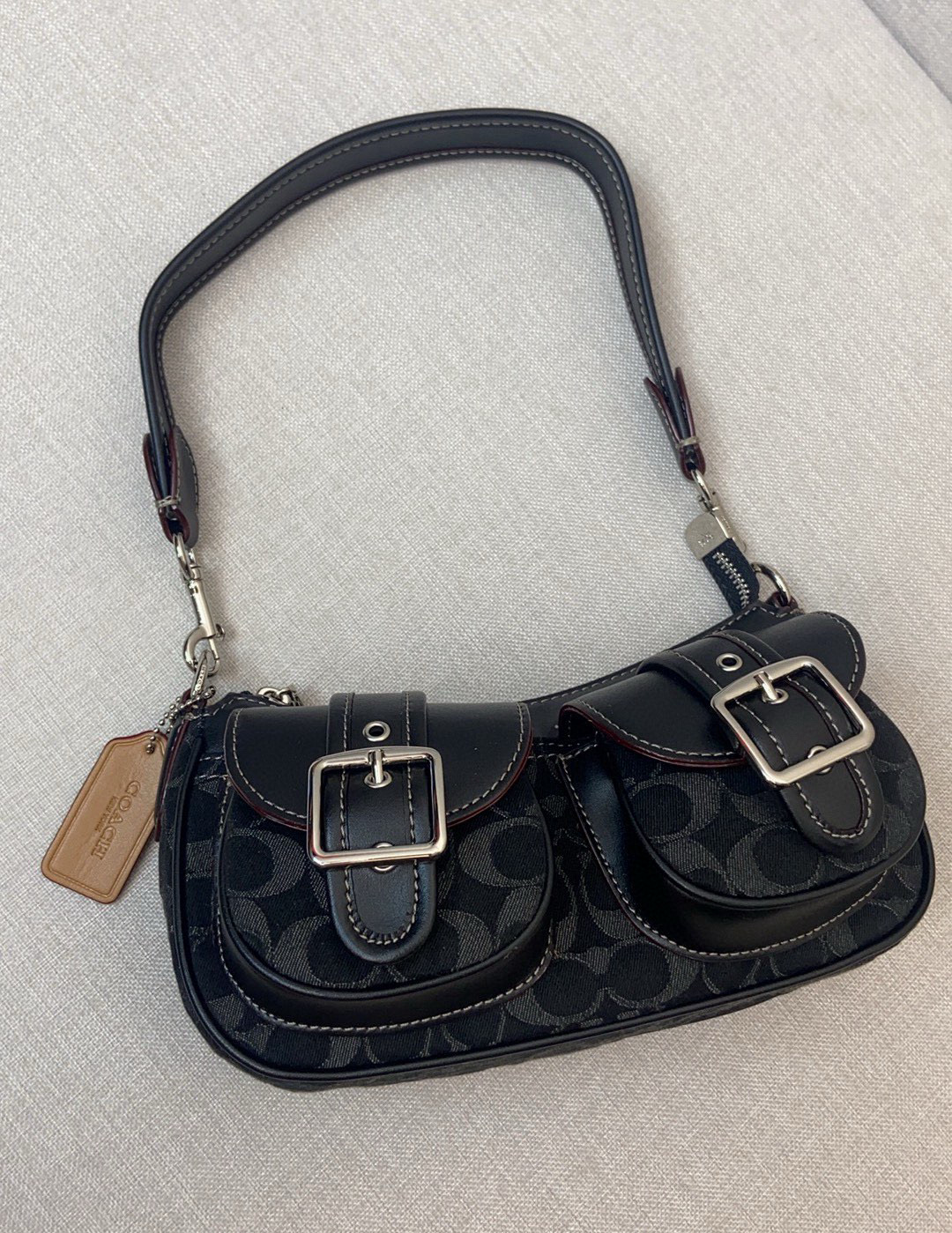 一比一原單包COACH/蔻馳中古腋下法棍包麻將包的图片-高仿蔻馳包包coach