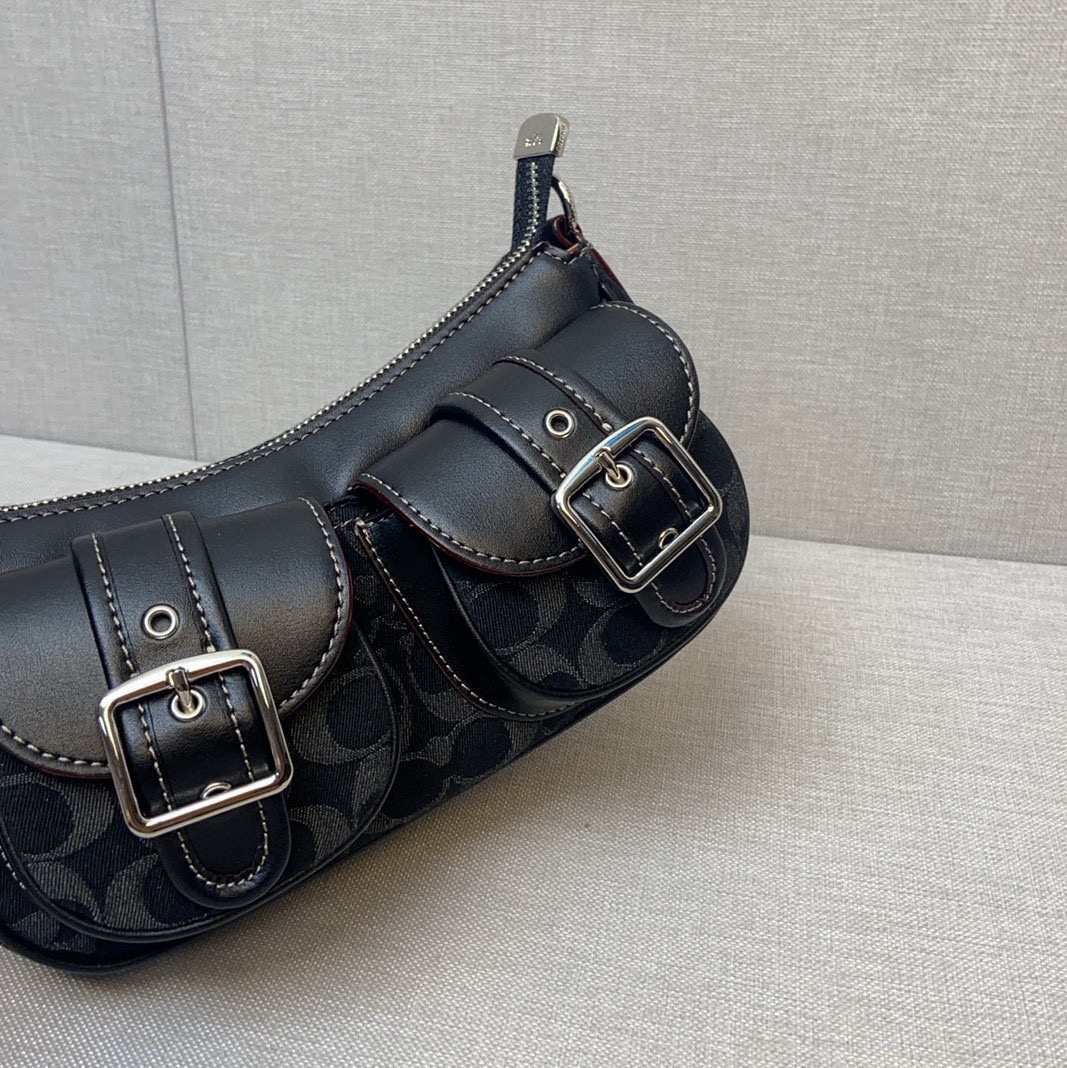 一比一原單包COACH/蔻馳中古腋下法棍包麻將包的图片-高仿蔻馳包包coach