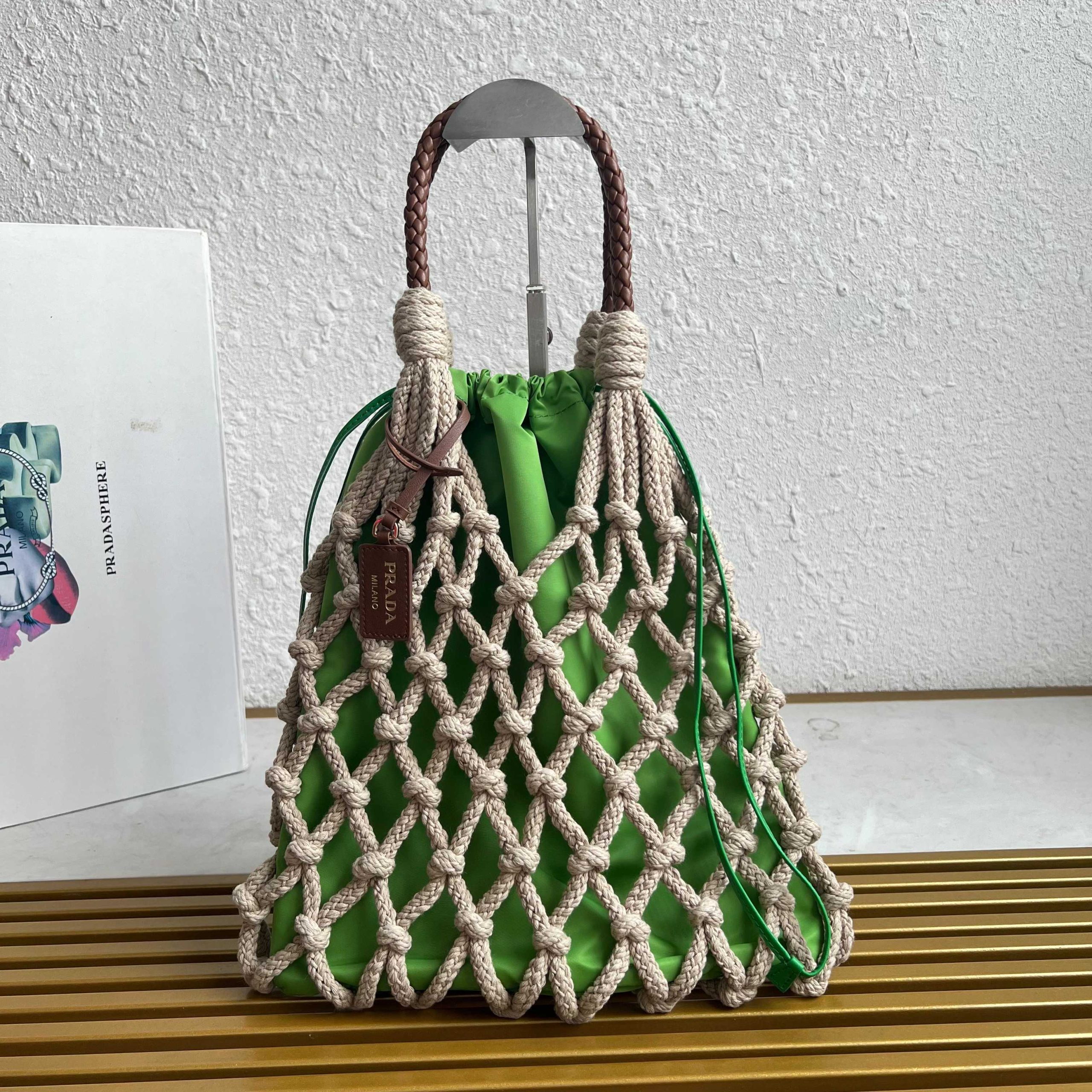 【頂級原單包普拉達】新品編織1BC111棉質花邊手袋的图片-高仿普拉达包包 【頂級原單包普拉達】新品編織1BC111棉質花邊手袋的图片-高仿普拉达包包