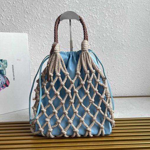 【頂級原單普拉達】🎉新品編織🎉1BC111棉質花邊高仿手袋