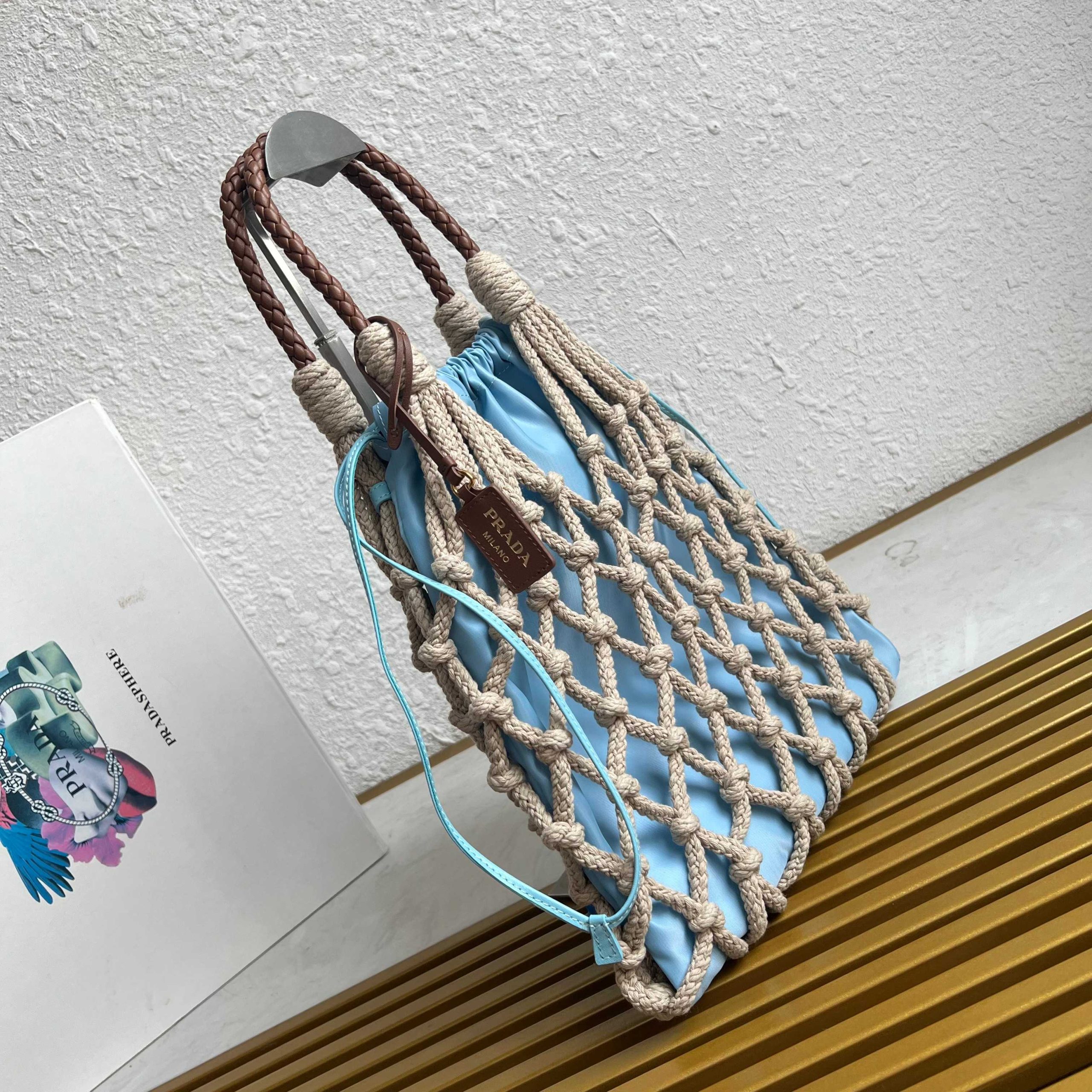 【頂級原單普拉達】🎉新品編織🎉1BC111棉質花邊高仿手袋的图片-高仿普拉达包包 【頂級原單普拉達】🎉新品編織🎉1BC111棉質花邊高仿手袋的图片-高仿普拉达包包