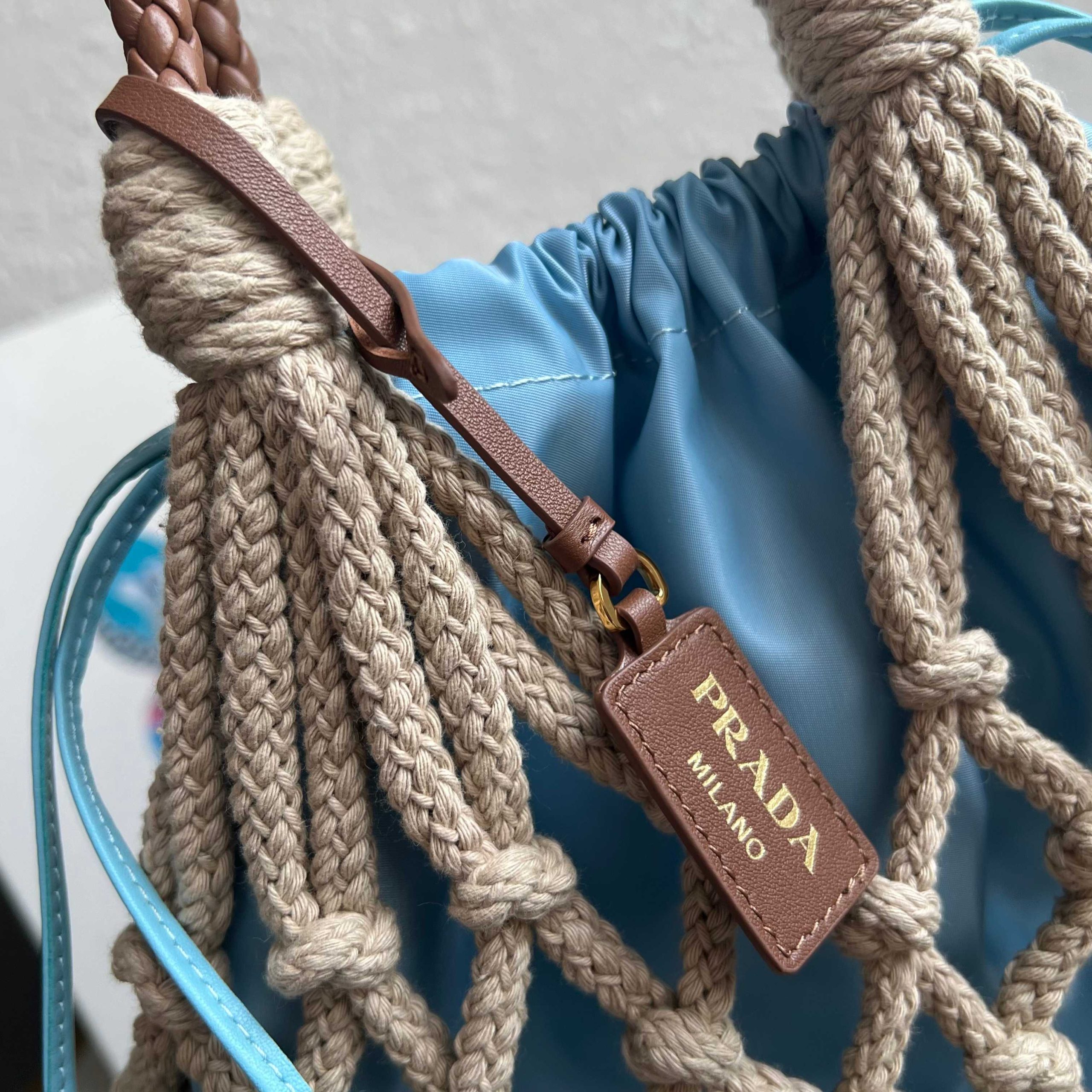 【頂級原單普拉達】🎉新品編織🎉1BC111棉質花邊高仿手袋的图片-高仿普拉达包包 【頂級原單普拉達】🎉新品編織🎉1BC111棉質花邊高仿手袋的图片-高仿普拉达包包