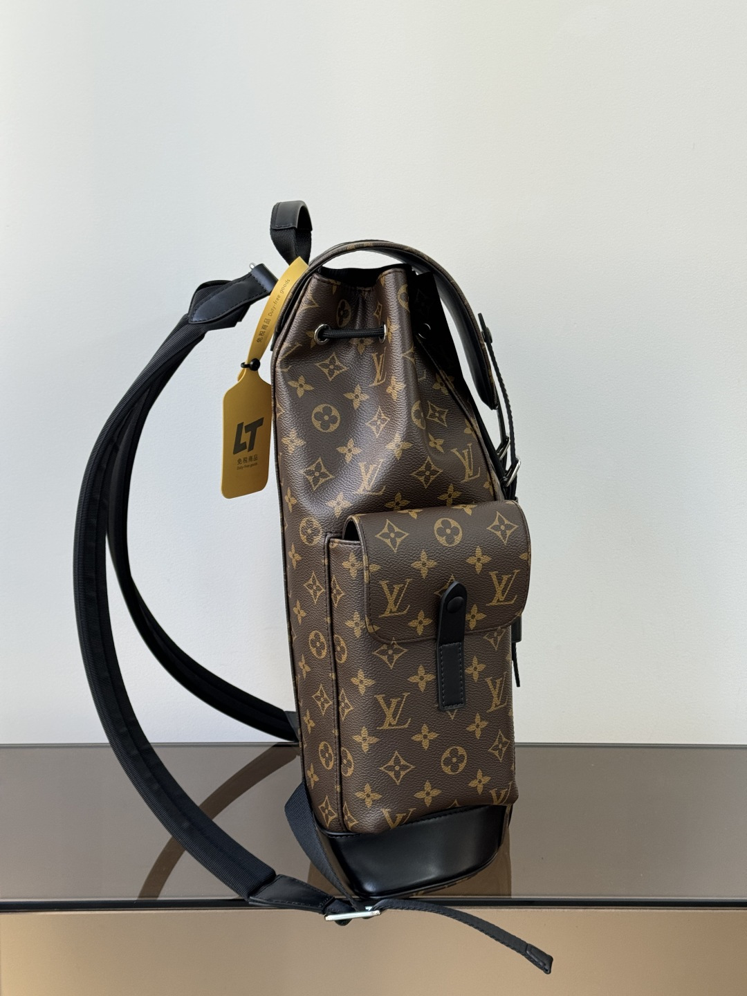 【特級原廠LV高仿包包】 Christopher 中號雙肩包 型號: M43735老花 動態芯片版的图片-高仿LV包包、高仿lv女包