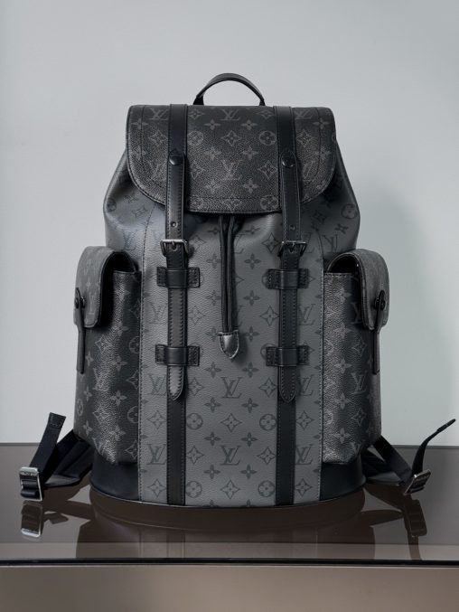 LV原單包中號雙肩包 型號: M45419雙拼花 動態芯片版