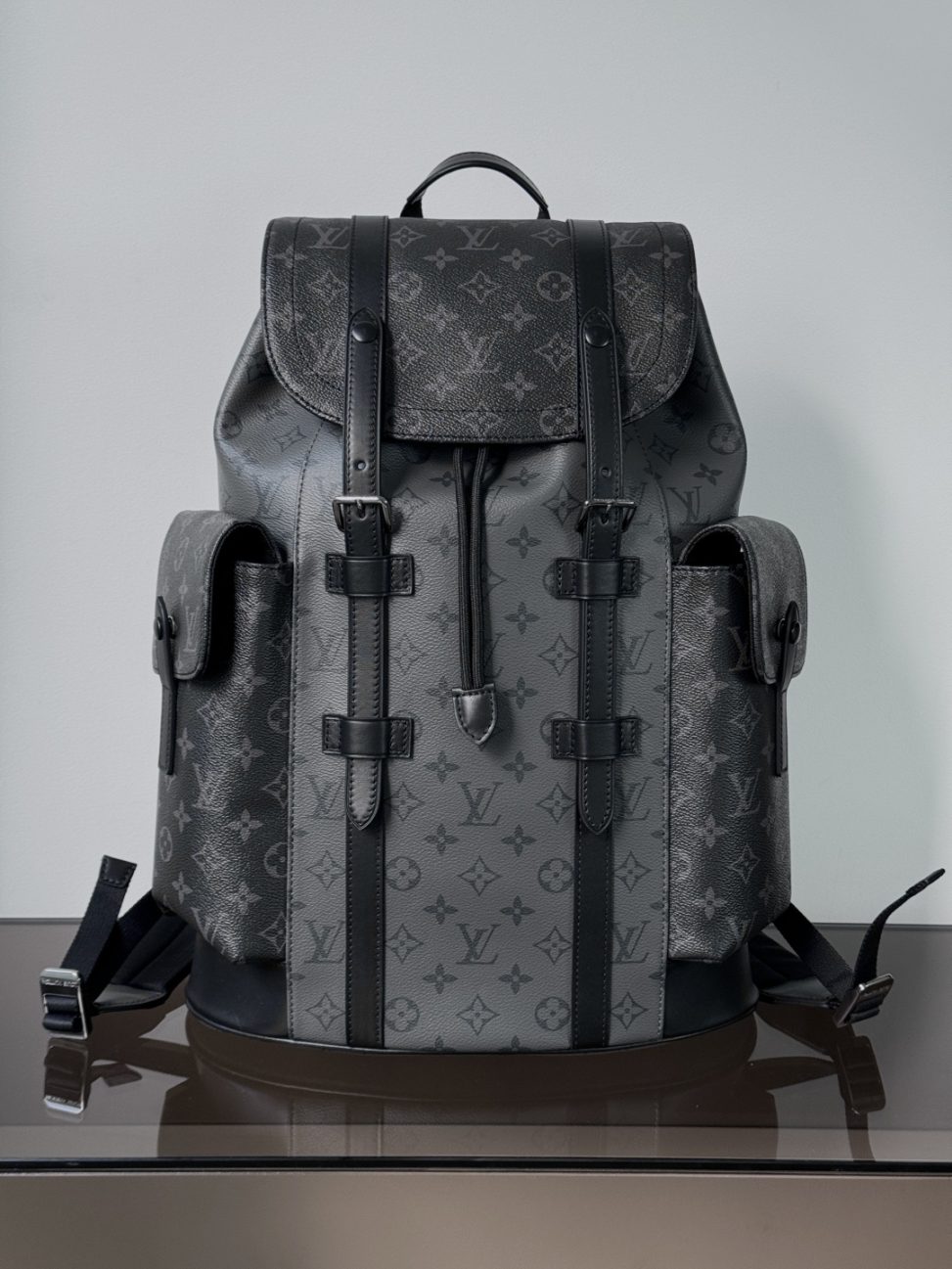 LV原單包中號雙肩包 型號: M45419雙拼花 動態芯片版