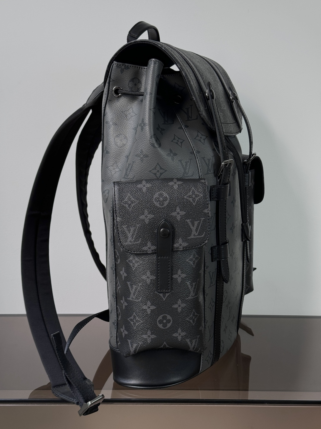 LV原單包中號雙肩包 型號: M45419雙拼花 動態芯片版的图片-高仿LV包包、高仿lv女包