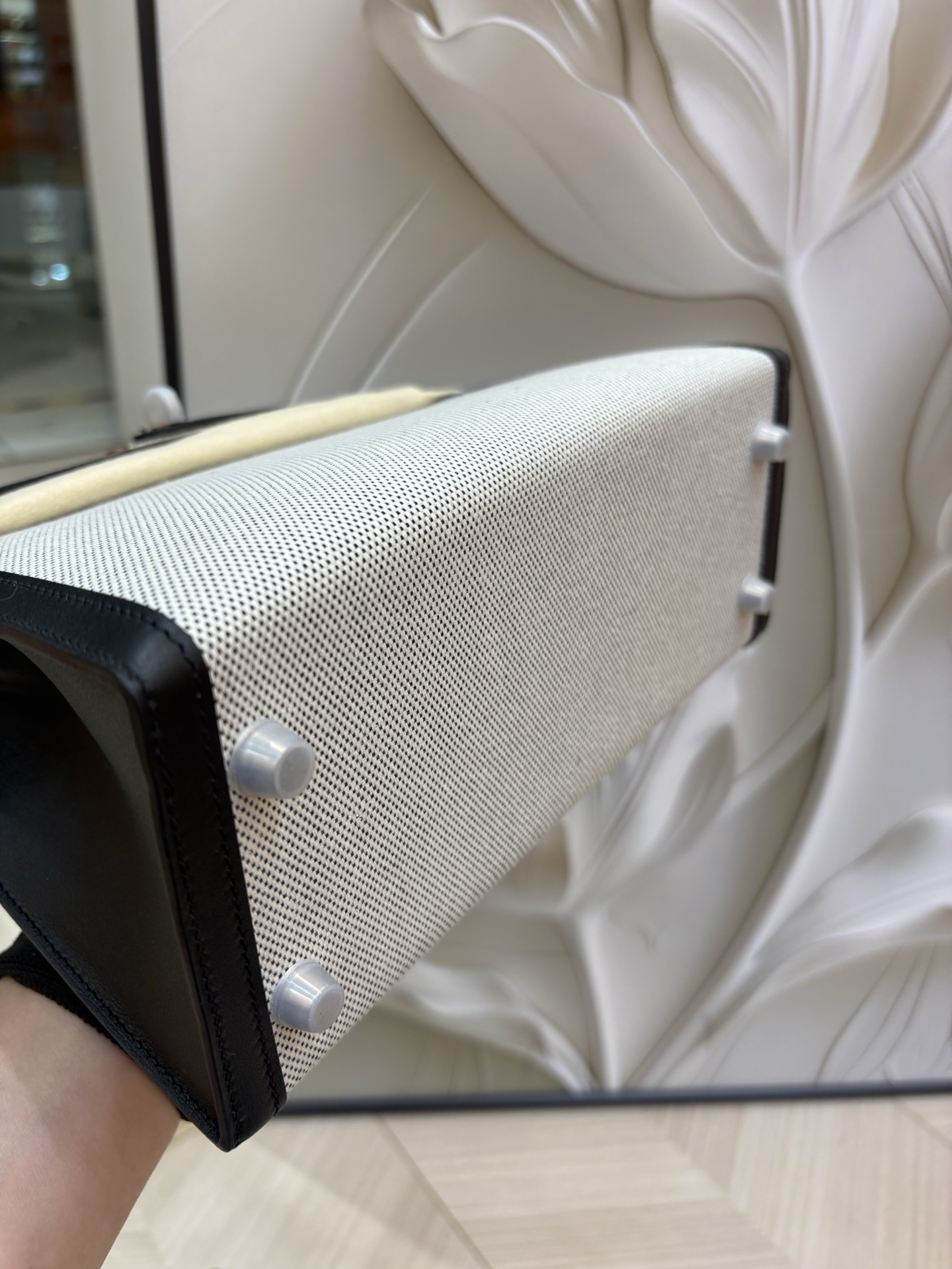 愛馬仕Kelly 帆布凱莉包 25cm 原廠進口Swift皮拼帆布【熊貓色】的图片-高仿愛馬仕包包Hermes、高仿愛馬仕女包Hermes